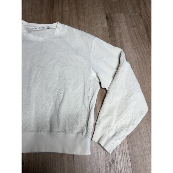 Helmut Lang Waffle Sweatshirt Size Medium M Crewneck Women’s Cozy Lounge Wear - Picture 6 of 11